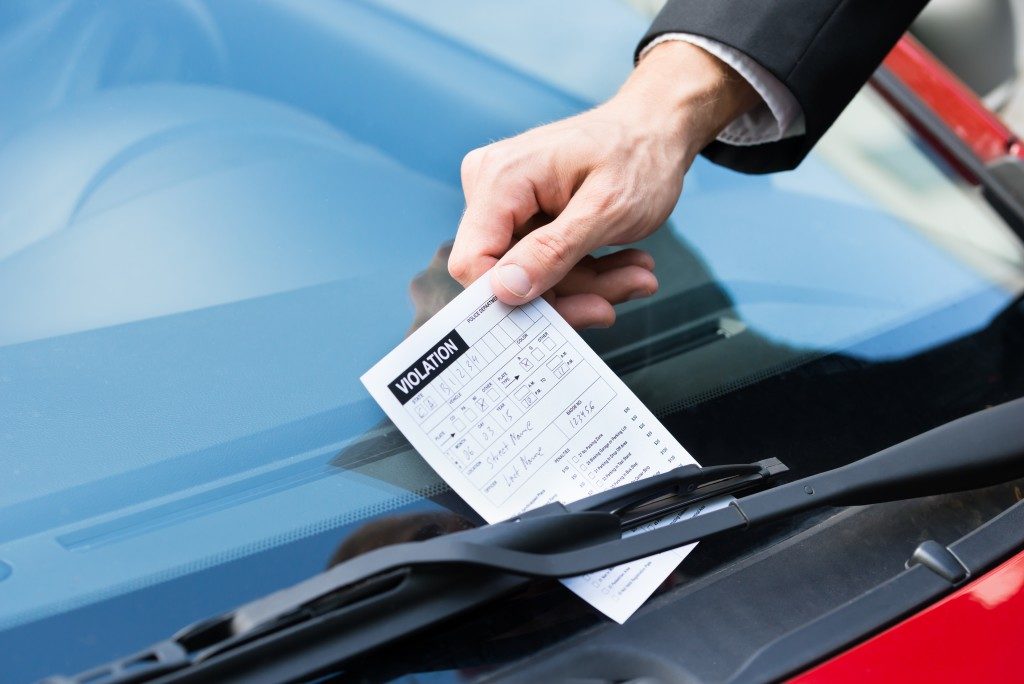 parking ticket on a car