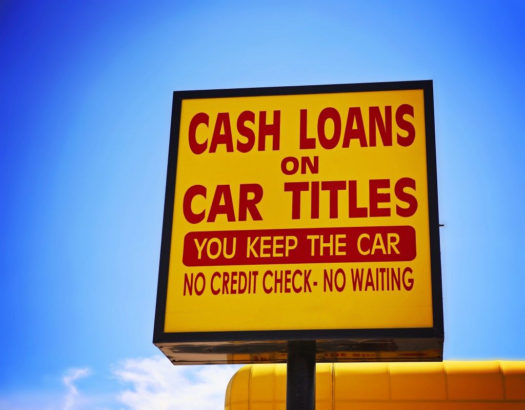 cash loans on car titles sign